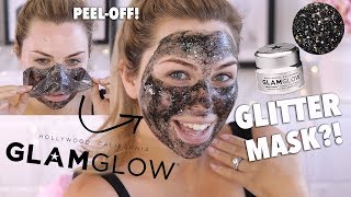 GLITTER FACE MASK GLAMGLOW PEELOFF MASK REVIEW [upl. by Bent315]