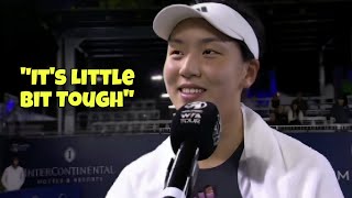 Xinyu Wang OnCourt Interview After Defeating Clara Tauson  WTA San Diego 2024 [upl. by Elamrej]