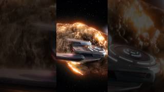 Asteroid Hits Starship Explosion Star Trek TNG [upl. by Olotrab]