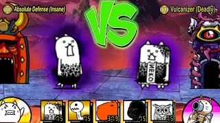 battle cats Vulcanizer Manic VS Absolute Defensecrazed [upl. by Cyd]