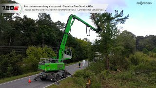 Tree felling in order to ensure traffic safety  SENNEBOGEN 728 E [upl. by Aved]