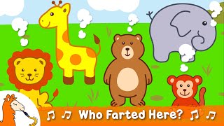 Who Farted Here Funny Fart Song for Kids with Cute Animals [upl. by Meingolda]