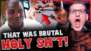 REACTIONS BRUTAL TKO in Curtis Blaydes vs Chris Daukaus Nate Diaz REQUESTS UFC to RELEASE him [upl. by Noby]