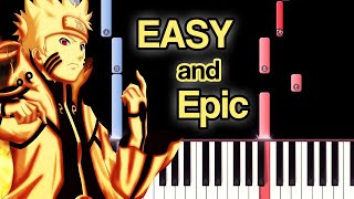 Naruto Shippuden OST  Departure to the Front Lines  EASY Piano tutorial [upl. by Assej]