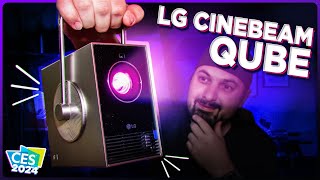 Cinebeam Qube novo MINI PROJETOR da LG Melhor que o The Freestyle [upl. by Eiltan113]