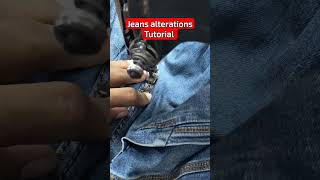 jeans alterations tutorial tailoring youtubeshorts viralshort [upl. by Notsek]