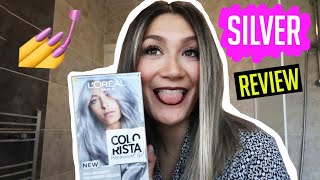 Dying my hair silver with L’Oréal Paris Colorista Permanent hair dye  silver hair at home 😄 [upl. by Arthur]