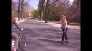 Backwards rollerblading with skate tricks transitions crossovers and pivots on inline skates [upl. by Artekal]