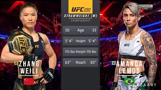 ZHANG WEILI VS AMANDA LEMOS FULL FIGHT UFC 292 [upl. by Ylehsa]