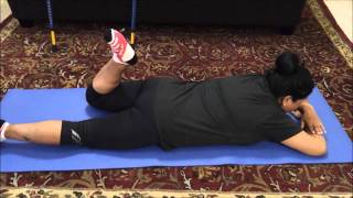 Perthes Exercise 3 Legs Bending Streches Belly Down [upl. by Huckaby667]