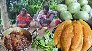 FISH EGG CURRY with BRINJAL cooking and vegetable cooking by tribal grandma amp grandparural life [upl. by Esidarap]