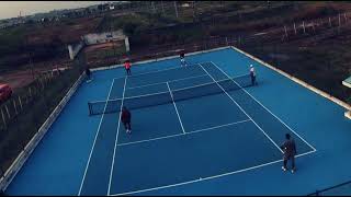 Tennis Tournament match  Drone capture Video  sridhar Tennis Academy  Nellore [upl. by Nilekcaj]