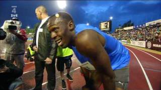 Ostrava GOLDEN SPIKE 2010  300m Men  USAIN BOLT won in 3097 sec MR [upl. by Anigger]