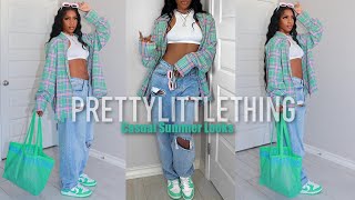 Chill Summer Try on Haul Ft Pretty Little Thing [upl. by Bertina]