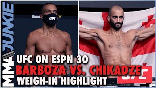 Edson Barboza Giga Chikadze both make weight easily for UFC on ESPN 30 [upl. by Beisel880]