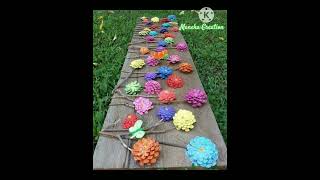 Pine cone reuse art  pine cone decor ideas  wreath amp flowers crafts [upl. by Eilsek]