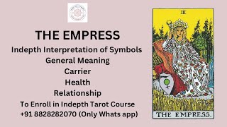 The Empress Tarot Card Meaning in Hindi Learn Tarot Card in Hindi Tarotwithaarpit [upl. by Chrotoem]