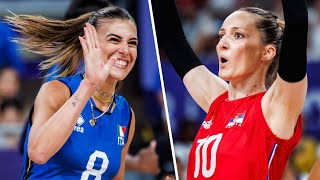 ALL quotMEGA RALLYquot of Italy  Serbia in VNL  Volleyball Nations League 2024 [upl. by Anadal]