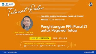 Penghitungan PPh Pasal 21 untuk Pegawai Tetap  PAJA3230 Pajak Penghasilan I [upl. by Edana]