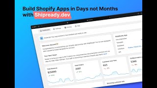 Build Shopify Apps in Days not Months with Shipreadydev [upl. by Philip363]