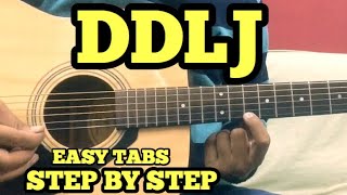 DDLJ Guitar TabsLead Lesson  SINGLE STRING  Tujhe Dekha To ye Jana Sanam  Easy Beginner Songs [upl. by Sapphire642]