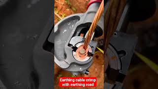 Earthing cable crimp with earthing road help of hydraulic crimper tool viral shorts [upl. by Nahtad477]