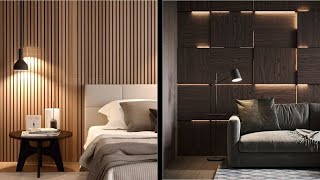 Modern Wooden Wall Decorating Design Ideas  Living Room Wood Wall Decor  Wood Wall Panel Design [upl. by Eibba]