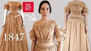 How to Sew a Victorian Dress  Recreating an Original 1847 Fan Front Dress [upl. by Nolyak]