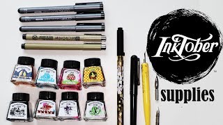 My Inktober 2017 supplies What I will be using for Inktober [upl. by Aohk]