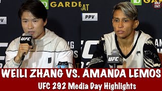 UFC 292 Zhang Weili amp Amanda Lemos Media Day Highlights [upl. by Barina]