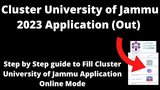 Cluster University of Jammu 2023 Application Started  How to Fill Application Form Online Mode [upl. by Ninnetta]