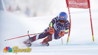 Mikaela Shiffrin crashes during Run 2 of World Cup giant slalom in Killington Vermont  NBC Sports [upl. by Bidget813]