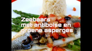 zeebaars met antiboise en groene asperges  SWS Sailing  Thuis op Reis  zelf koken  recept [upl. by Sahc]