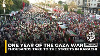 Palestinian solidarity protests Hundreds of thousands take to the streets in Karachi [upl. by Durst467]