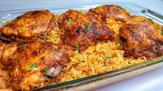 OVEN BAKED CHICKEN amp RICE  one pan dish lazy mans style [upl. by Halas]