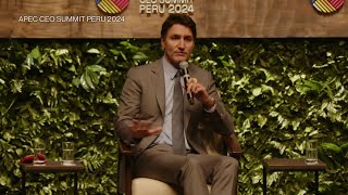 Canadas Justin Trudeau talks about working with Donald Trump [upl. by Amil949]