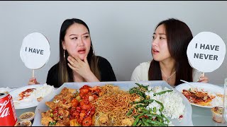 NEVER HAVE I EVER  CHINESE FOOD MUKBANG [upl. by Enaira]