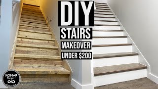 DIY Stairs Makeover for Under 200 with Full Cost Breakdown [upl. by Leslee366]