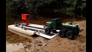 Rc boat launch JET BOAT VERY FAST amp 6X6 SCALE TRUCK ADVENTURE [upl. by Mastrianni]