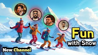 Fun 🌨️ with snow on the top of mountain  Rajab Family new vlog  Rajab Butt Haider shahMan Dogar [upl. by Bierman]