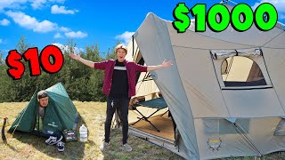 10 Tent vs 1000 Tent OVERNIGHT Survival [upl. by Nyral]