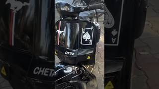 Chetak￼￼ scooter￼ oldyay newchetakmodifiedblackvinylwarping [upl. by Ylla]