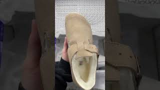 Cocoshoes  Birkenstock London Shearling Kith Faded Beige Unboxing video review [upl. by Epilihp129]