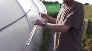 How to make a cheap simple and easy polytunnel gutter water collecting device [upl. by Ohaus]