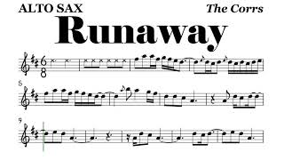 Runaway The Corrs Alto Sax Sheet Music Backing Track Play Along Partitura [upl. by Atsyrhc]