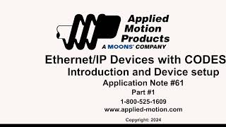 Part 1 Applied Motion Products EtherNetIP devices in CODESYS Introduction and Device Setup [upl. by Yenalem]