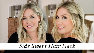 Side Swept Hair Hack no slipping bobby pins or headaches [upl. by Shandy]