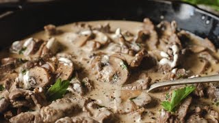 Best Beef Stroganoff Recipe  Classic Russian Dish [upl. by Hserus178]