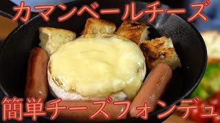 【キャンプ飯】カマンベールで簡単チーズフォンデュ【レシピ】  Camp Skillet Recipe Camembert Cheese Fondue [upl. by Yeargain]