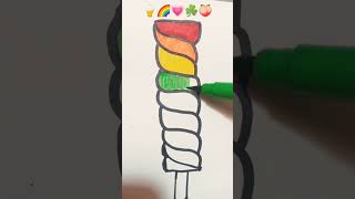 🍦🌈💗☘️🍑 satisfying creative art emoji mix drawing coloring viralytshorts [upl. by Annael]